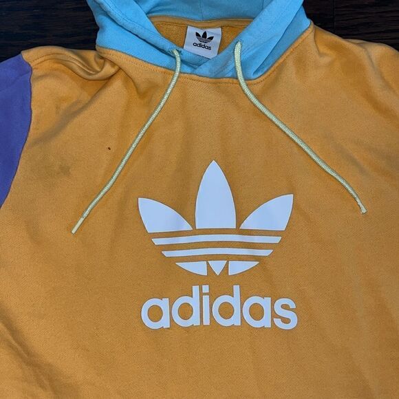 Adidas Adventure pastel trefoil hooded Hoodie Sweatshirt jacket pullover L slim - Picture 4 of 7